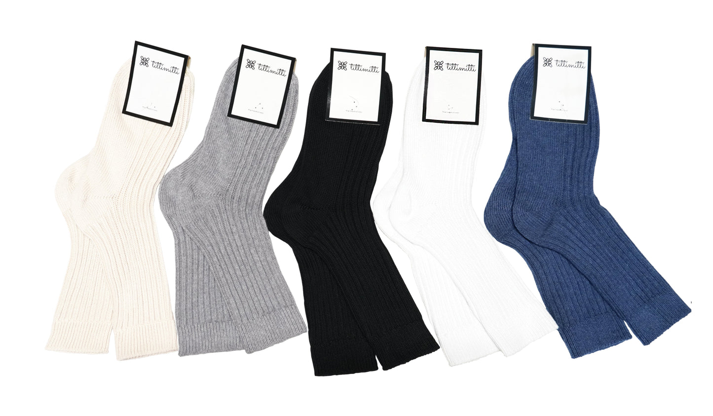 tittimitti® Women’s 100% Organic Cotton Boot Socks 3-Pack – Thick Warm Winter Crew Socks (Made in Italy)