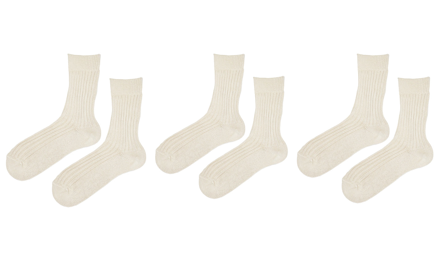 tittimitti® Women’s 100% Organic Cotton Boot Socks 3-Pack – Thick Warm Winter Crew Socks (Made in Italy)