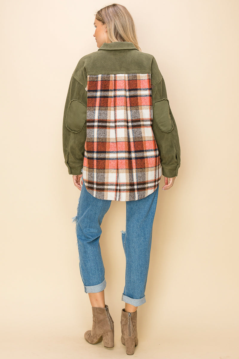 WK0044 Plaid Long Sleeve Shacket